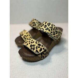 Corky's wild thing women's leopard print wedge sandal 7